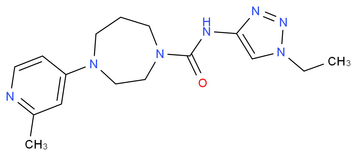 N-(1-ethyl-1H-1,2,3-triazol-4-yl)-4-(2-methylpyridin-4-yl)-1,4-diazepane-1-carboxamide_分子结构_CAS_)