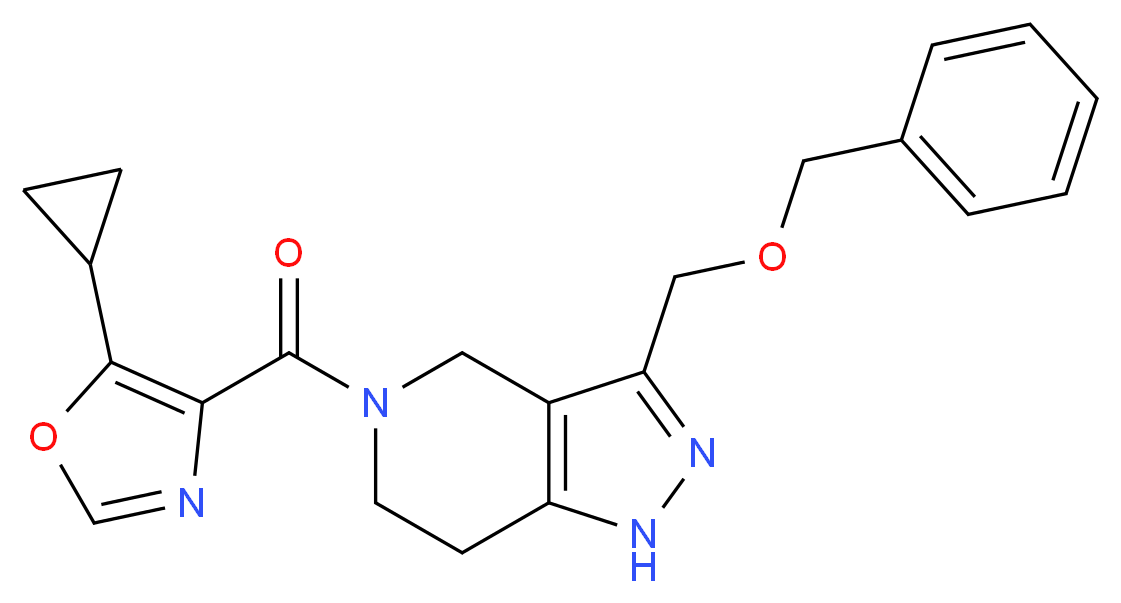 3-[(benzyloxy)methyl]-5-[(5-cyclopropyl-1,3-oxazol-4-yl)carbonyl]-4,5,6,7-tetrahydro-1H-pyrazolo[4,3-c]pyridine_分子结构_CAS_)