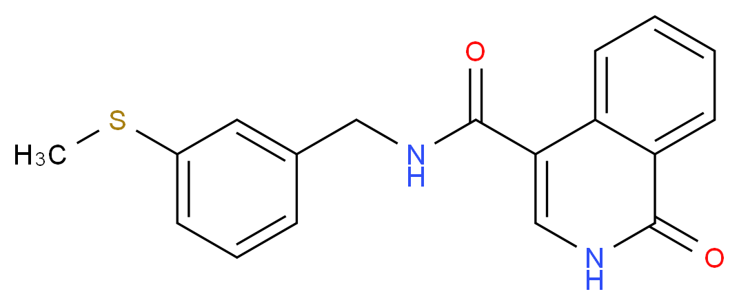 N-[3-(methylthio)benzyl]-1-oxo-1,2-dihydroisoquinoline-4-carboxamide_分子结构_CAS_)