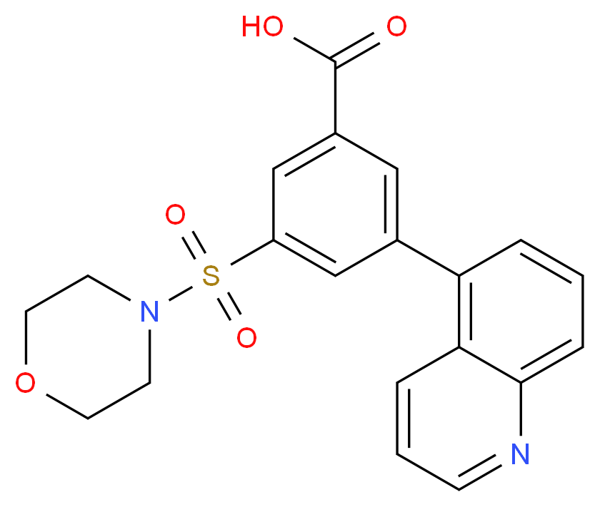 3-(morpholin-4-ylsulfonyl)-5-quinolin-5-ylbenzoic acid_分子结构_CAS_)