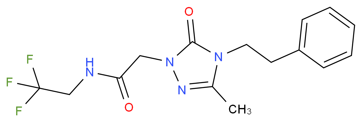 2-[3-methyl-5-oxo-4-(2-phenylethyl)-4,5-dihydro-1H-1,2,4-triazol-1-yl]-N-(2,2,2-trifluoroethyl)acetamide_分子结构_CAS_)