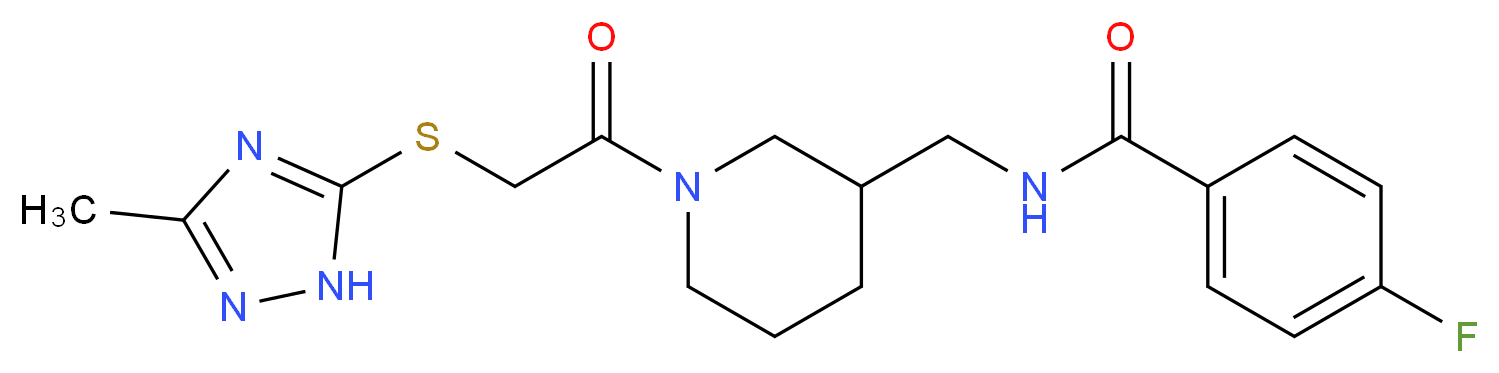 4-fluoro-N-[(1-{[(3-methyl-1H-1,2,4-triazol-5-yl)thio]acetyl}piperidin-3-yl)methyl]benzamide_分子结构_CAS_)