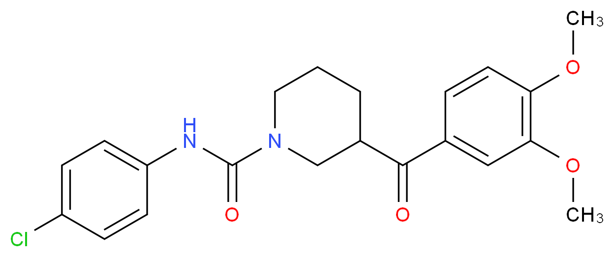 N-(4-chlorophenyl)-3-(3,4-dimethoxybenzoyl)-1-piperidinecarboxamide_分子结构_CAS_)