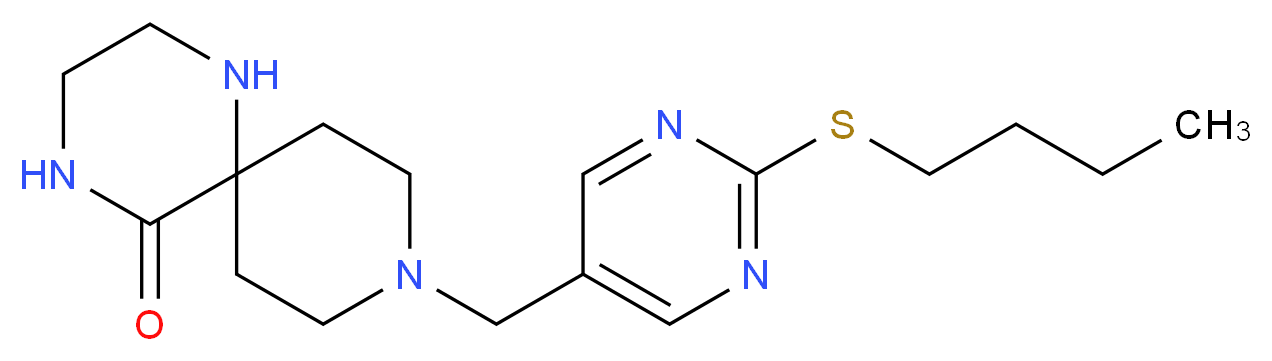 9-{[2-(butylthio)pyrimidin-5-yl]methyl}-1,4,9-triazaspiro[5.5]undecan-5-one_分子结构_CAS_)