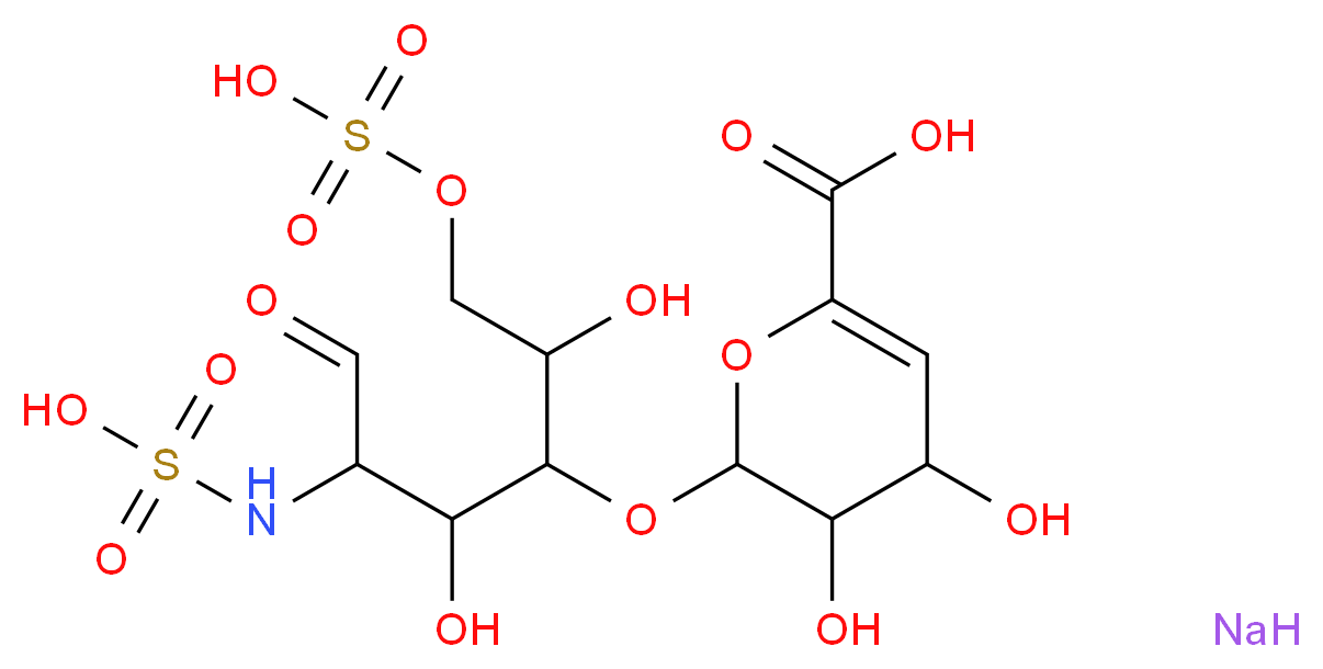 2-{[2,4-dihydroxy-6-oxo-5-(sulfoamino)-1-(sulfooxy)hexan-3-yl]oxy}-3,4-dihydroxy-3,4-dihydro-2H-pyran-6-carboxylic acid sodium_分子结构_CAS_136098-05-0