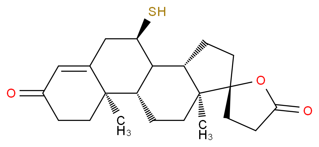 (1'S,2R,2'R,9'R,10'R,11'S,15'S)-2',15'-dimethyl-9'-sulfanylspiro[oxolane-2,14'-tetracyclo[8.7.0.0<sup>2</sup>,<sup>7</sup>.0<sup>1</sup><sup>1</sup>,<sup>1</sup><sup>5</sup>]heptadecan]-6'-ene-5,5'-dione_分子结构_CAS_38753-76-6