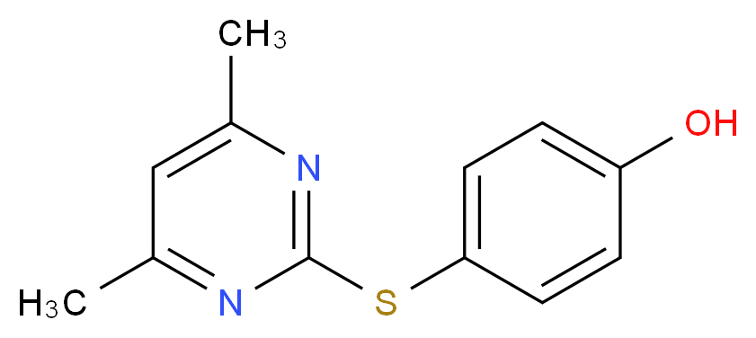 4-[(4,6-Dimethylpyrimidin-2-yl)thio]phenol_分子结构_CAS_107718-34-3)