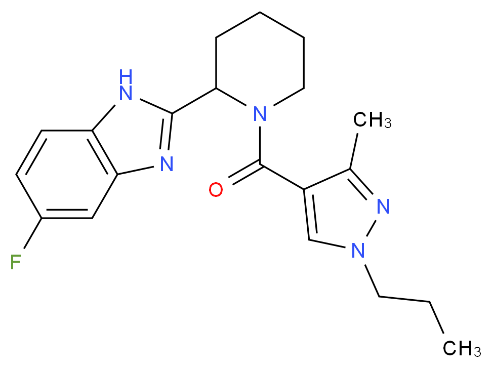 5-fluoro-2-{1-[(3-methyl-1-propyl-1H-pyrazol-4-yl)carbonyl]-2-piperidinyl}-1H-benzimidazole_分子结构_CAS_)