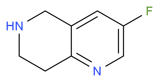 3-fluoro-5,6,7,8-tetrahydro-1,6-naphthyridine_分子结构_CAS_1196151-63-9