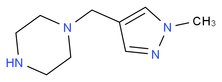 1-[(1-Methyl-1H-pyrazol-4-yl)methyl]piperazine_分子结构_CAS_1001757-59-0)