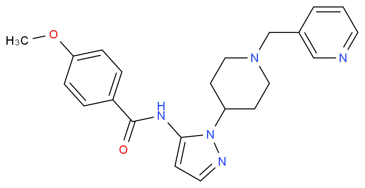 4-methoxy-N-{1-[1-(3-pyridinylmethyl)-4-piperidinyl]-1H-pyrazol-5-yl}benzamide_分子结构_CAS_)