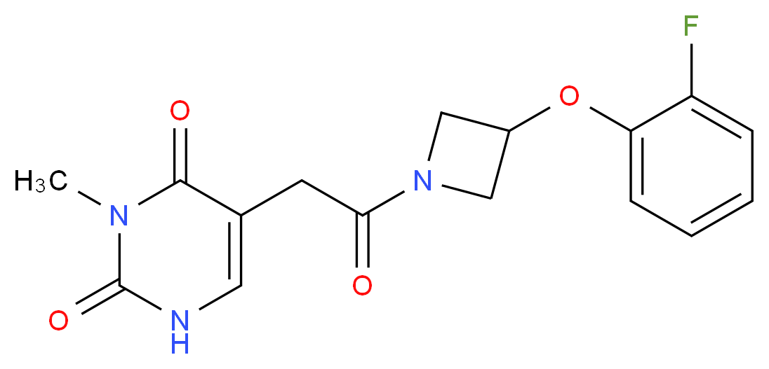 5-{2-[3-(2-fluorophenoxy)azetidin-1-yl]-2-oxoethyl}-3-methylpyrimidine-2,4(1H,3H)-dione_分子结构_CAS_)