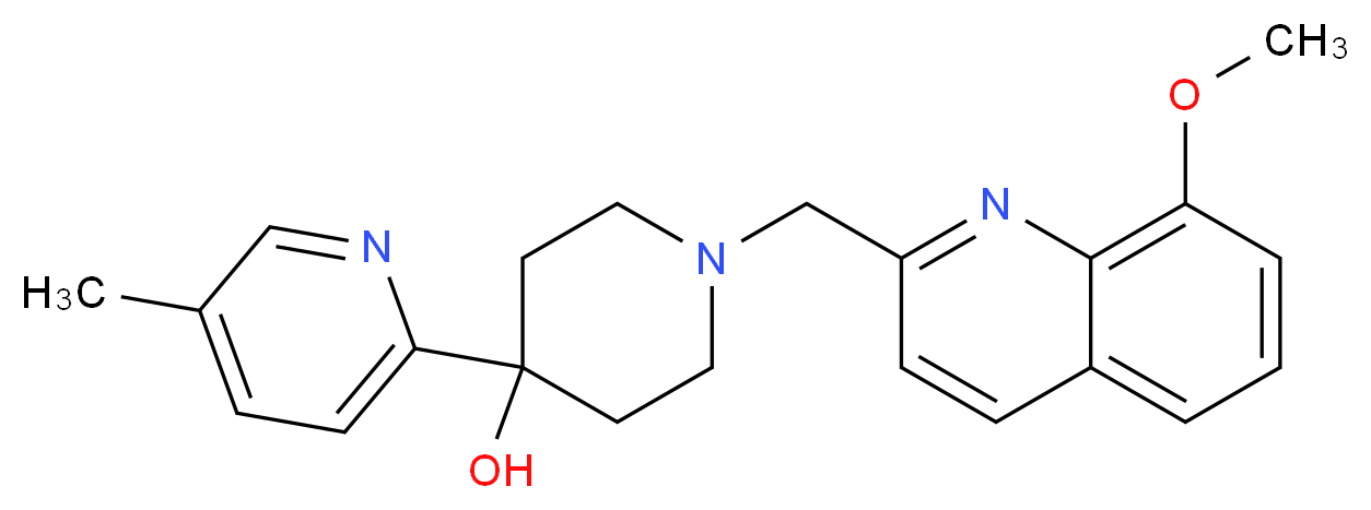 1-[(8-methoxyquinolin-2-yl)methyl]-4-(5-methylpyridin-2-yl)piperidin-4-ol_分子结构_CAS_)