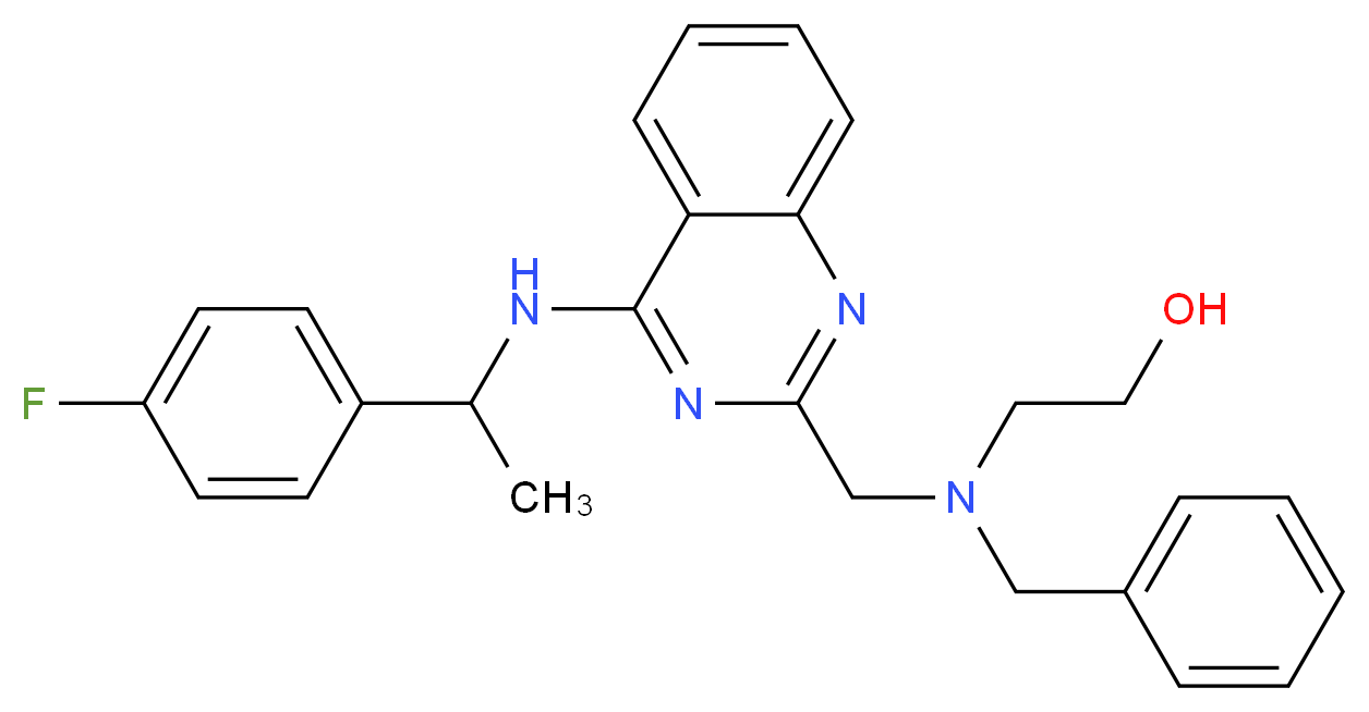 2-{benzyl[(4-{[1-(4-fluorophenyl)ethyl]amino}-2-quinazolinyl)methyl]amino}ethanol_分子结构_CAS_)