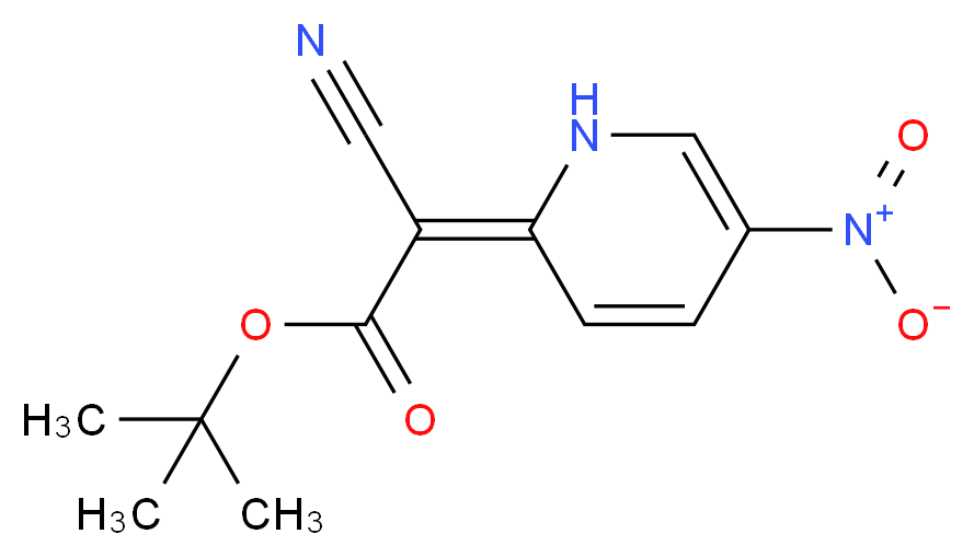 tert-butyl 2-cyano-2-[(2E)-5-nitro-1,2-dihydropyridin-2-ylidene]acetate_分子结构_CAS_1255574-90-3