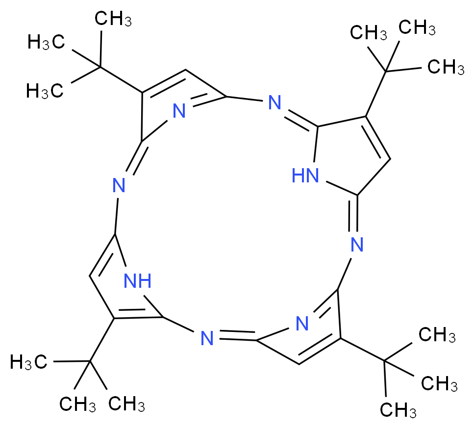 2,7,12,17-Tetra-tert-butyl-5,10,15,20-tetraaza-21H,23H-porphine_分子结构_CAS_64987-70-8)