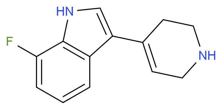 7-fluoro-3-(1,2,3,6-tetrahydropyridin-4-yl)-1H-indole_分子结构_CAS_200714-22-3