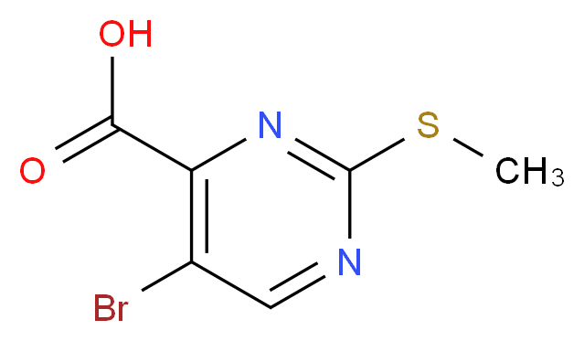 5-bromo-2-(methylsulfanyl)pyrimidine-4-carboxylic acid_分子结构_CAS_50593-92-5