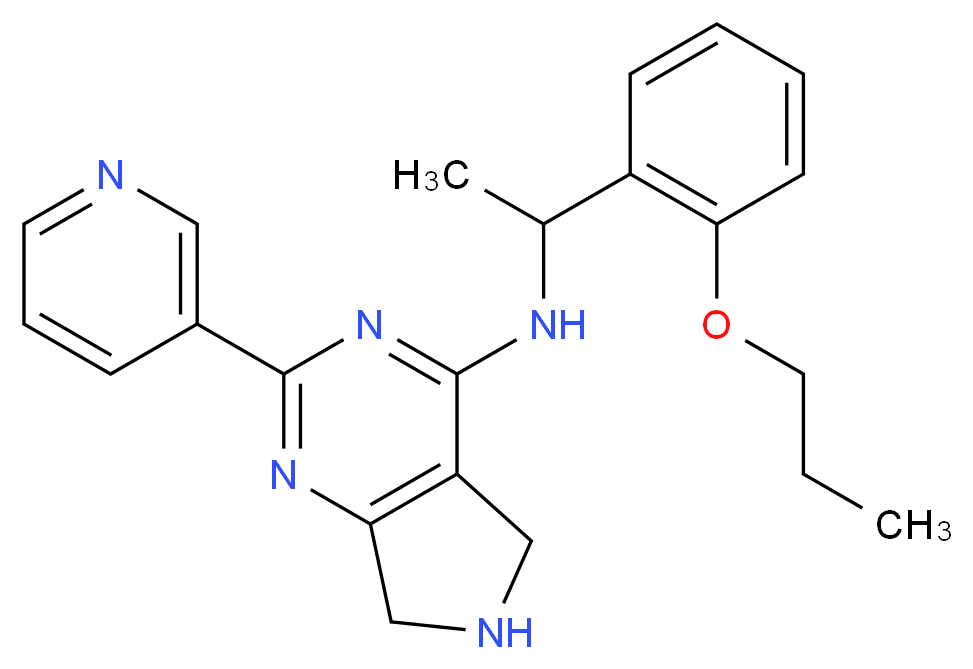 N-[1-(2-propoxyphenyl)ethyl]-2-(3-pyridinyl)-6,7-dihydro-5H-pyrrolo[3,4-d]pyrimidin-4-amine_分子结构_CAS_)