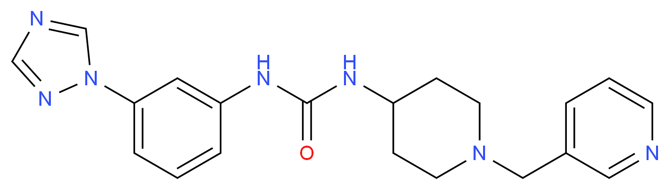N-[1-(pyridin-3-ylmethyl)piperidin-4-yl]-N'-[3-(1H-1,2,4-triazol-1-yl)phenyl]urea_分子结构_CAS_)