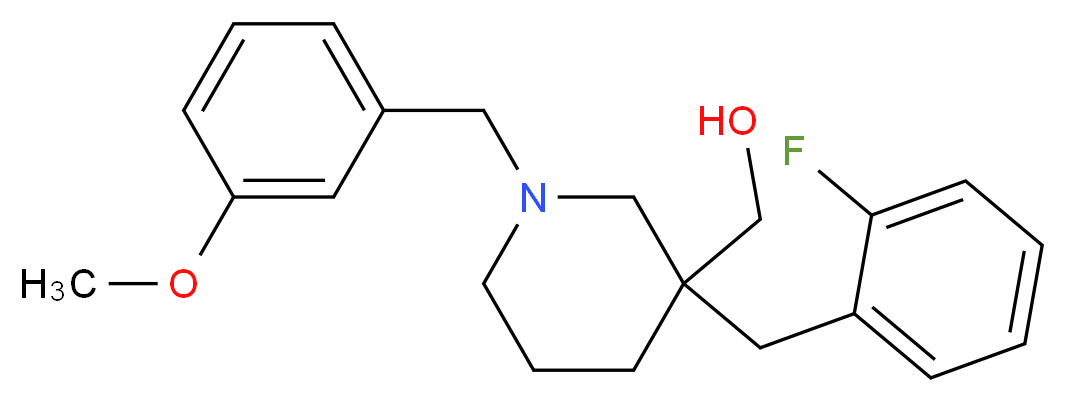 [3-(2-fluorobenzyl)-1-(3-methoxybenzyl)-3-piperidinyl]methanol_分子结构_CAS_)