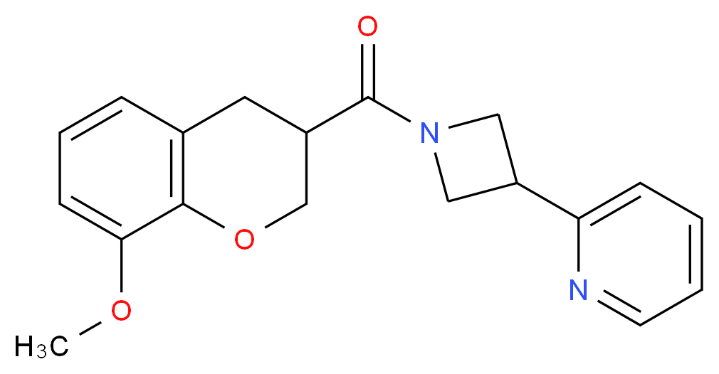 2-{1-[(8-methoxy-3,4-dihydro-2H-chromen-3-yl)carbonyl]-3-azetidinyl}pyridine_分子结构_CAS_)