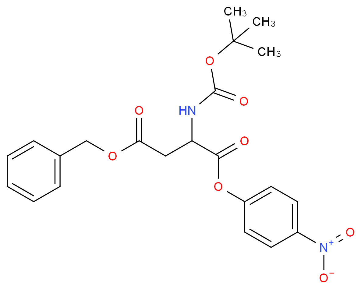 1-benzyl 4-nitrophenyl 3-{[(tert-butoxy)carbonyl]amino}butanedioate_分子结构_CAS_26048-69-1