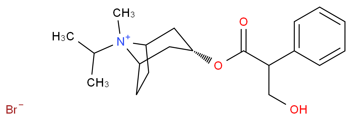 (3R)-3-[(3-hydroxy-2-phenylpropanoyl)oxy]-8-methyl-8-(propan-2-yl)-8-azabicyclo[3.2.1]octan-8-ium bromide_分子结构_CAS_22254-24-6