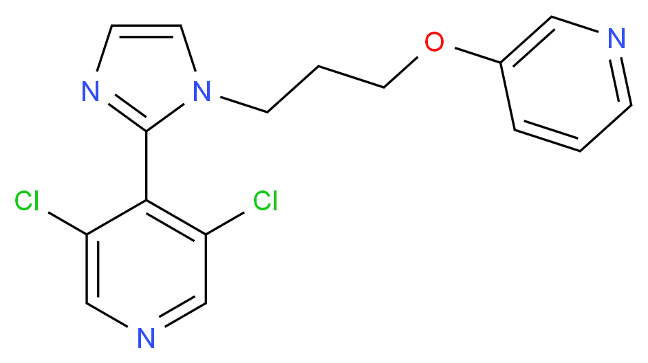 3,5-dichloro-4-{1-[3-(pyridin-3-yloxy)propyl]-1H-imidazol-2-yl}pyridine_分子结构_CAS_)
