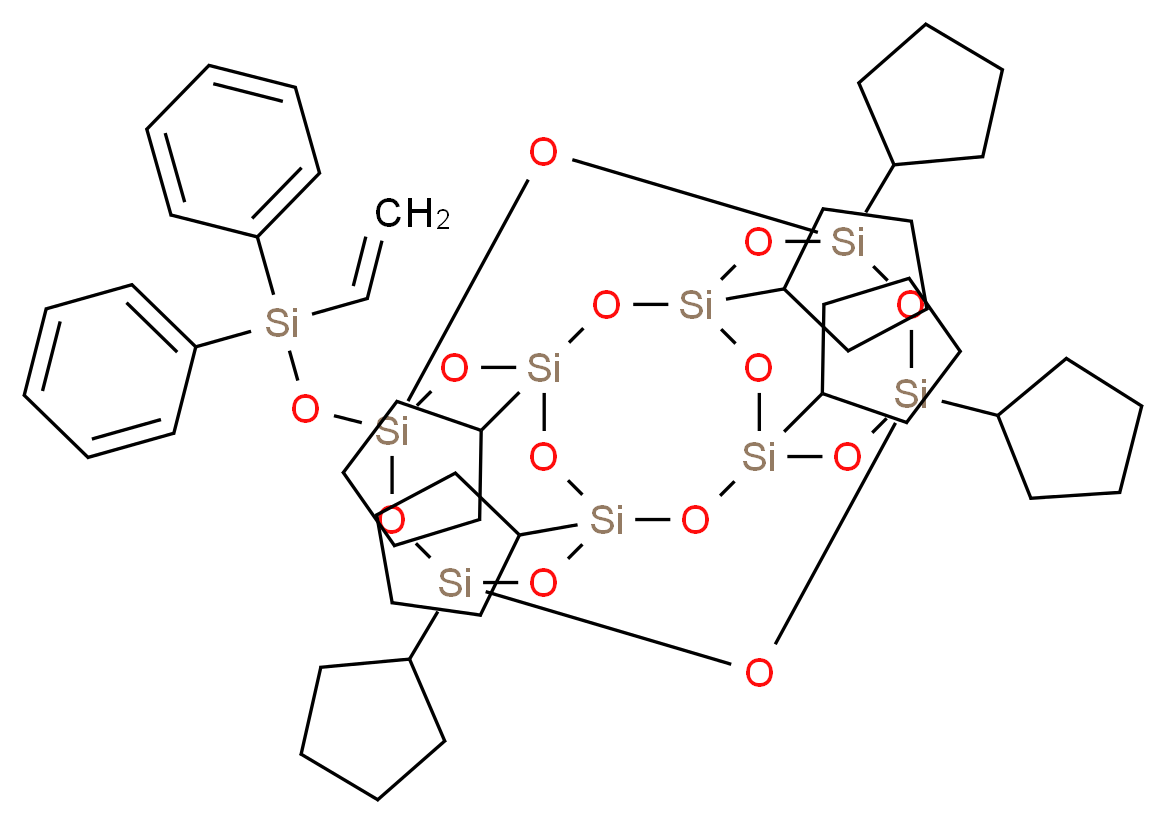 1,3,5,7,9,11,13-heptacyclopentyl-15-[(ethenyldiphenylsilyl)oxy]pentacyclo[9.5.1.1<sup>3</sup>,<sup>9</sup>.1<sup>5</sup>,<sup>1</sup><sup>5</sup>.1<sup>7</sup>,<sup>1</sup><sup>3</sup>]octasiloxane_分子结构_CAS_312693-49-5