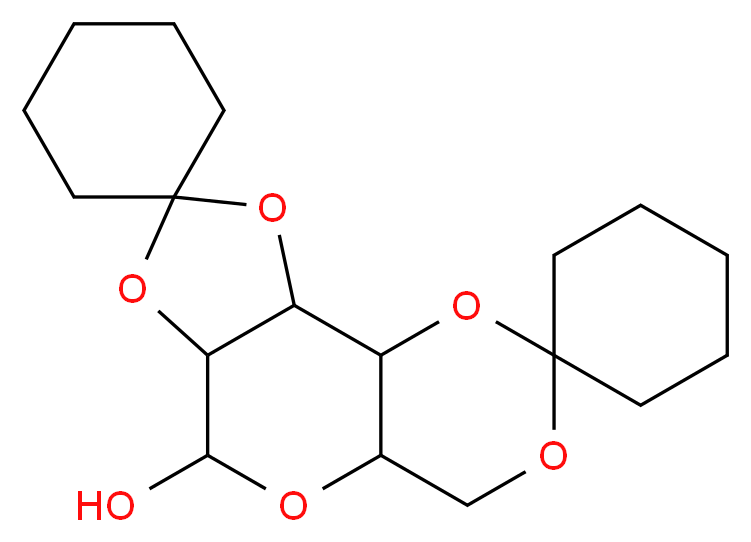 dispiro[cyclohexane-1,4'-[3,5,8,11,13]pentaoxatricyclo[7.4.0.0<sup>2</sup>,<sup>6</sup>]tridecane-12',1''-cyclohexane]-7'-ol_分子结构_CAS_70835-78-8