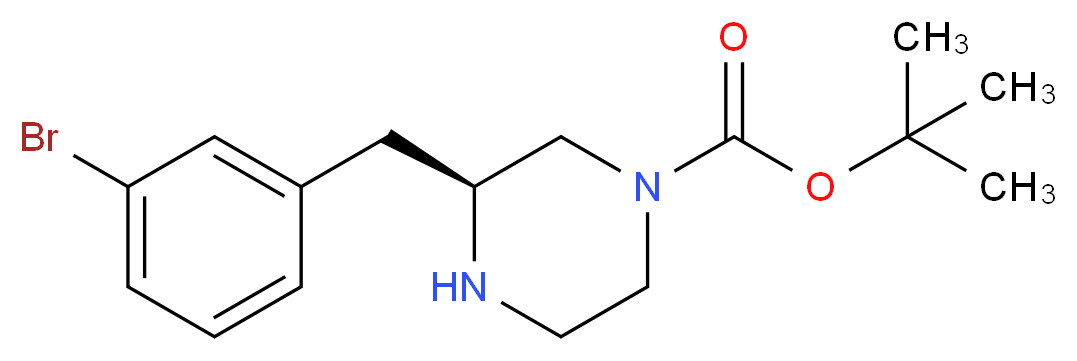 (S)-3-(3-BROMO-BENZYL)-PIPERAZINE-1-CARBOXYLIC ACID TERT-BUTYL ESTER_分子结构_CAS_)