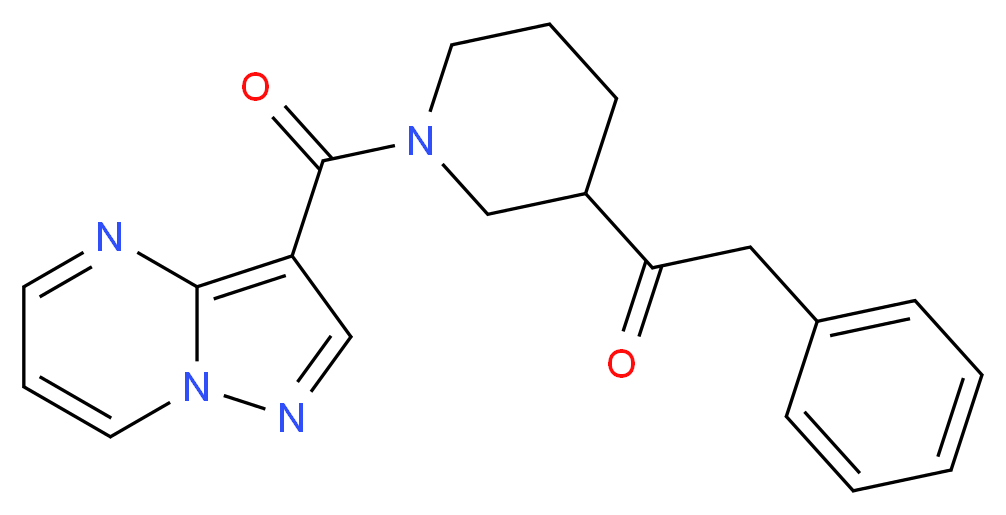 2-phenyl-1-[1-(pyrazolo[1,5-a]pyrimidin-3-ylcarbonyl)-3-piperidinyl]ethanone_分子结构_CAS_)