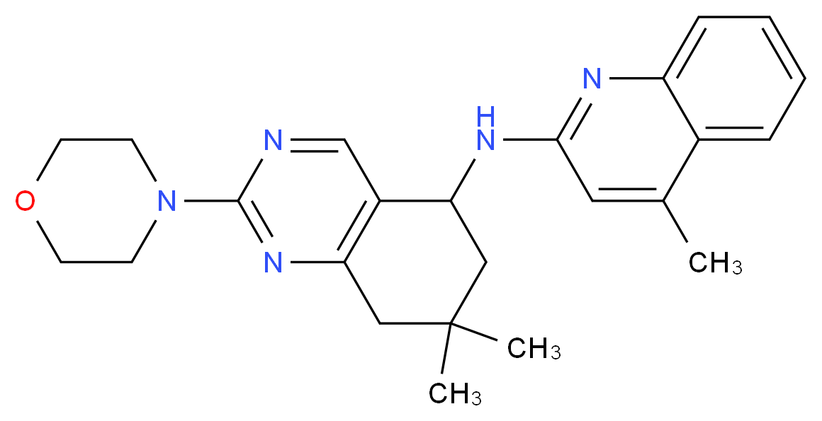 7,7-dimethyl-N-(4-methylquinolin-2-yl)-2-morpholin-4-yl-5,6,7,8-tetrahydroquinazolin-5-amine_分子结构_CAS_)