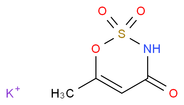 potassium 6-methyl-3,4-dihydro-1,2λ<sup>6</sup>,3-oxathiazine-2,2,4-trione_分子结构_CAS_55589-62-3