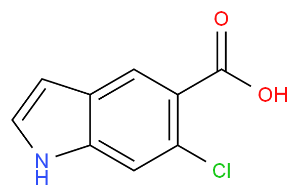 6-chloro-1H-indole-5-carboxylic acid_分子结构_CAS_256935-86-1