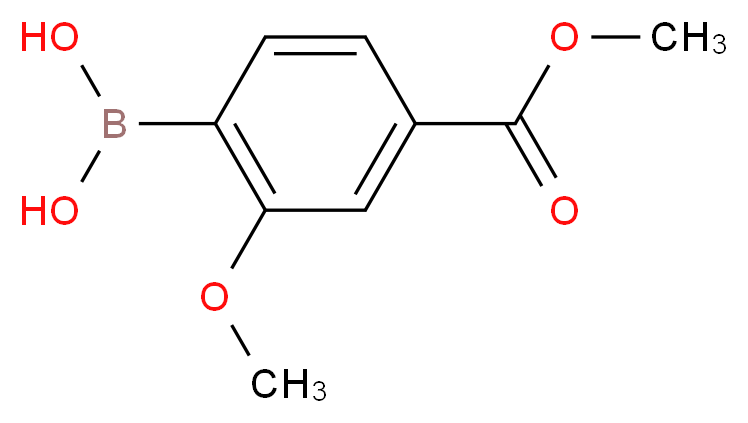 2-methoxy-4-(methoxycarbonyl)phenylboronic acid_分子结构_CAS_849758-14-1)