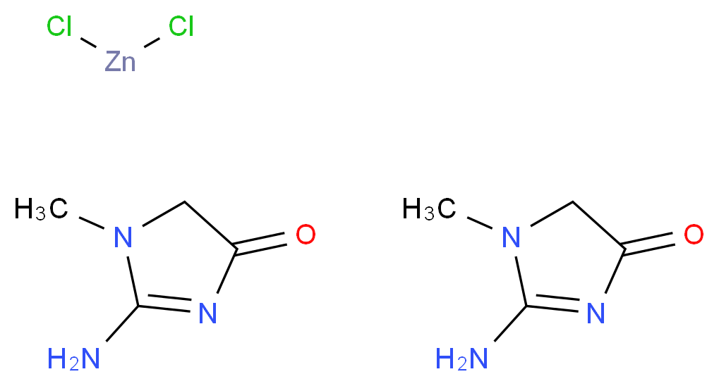 bis(2-amino-1-methyl-4,5-dihydro-1H-imidazol-4-one); dichlorozinc_分子结构_CAS_62708-52-5