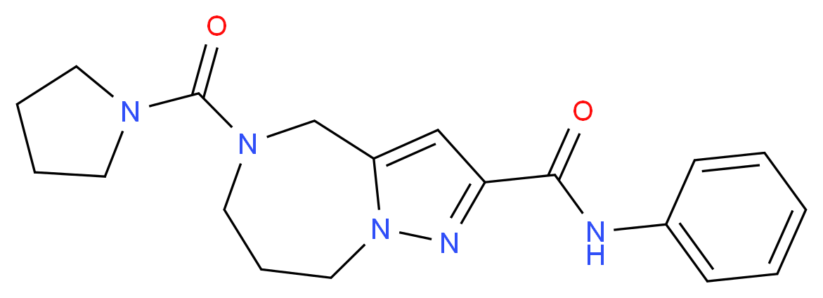 N-phenyl-5-(pyrrolidin-1-ylcarbonyl)-5,6,7,8-tetrahydro-4H-pyrazolo[1,5-a][1,4]diazepine-2-carboxamide_分子结构_CAS_)