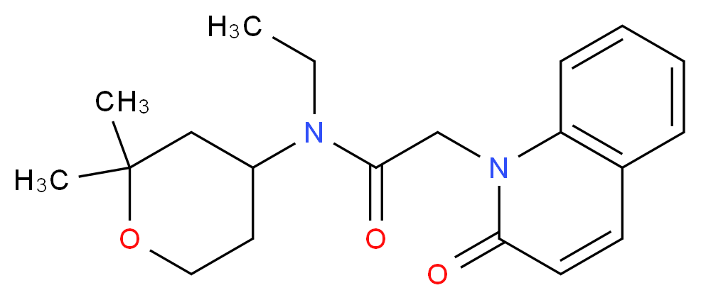 N-(2,2-dimethyltetrahydro-2H-pyran-4-yl)-N-ethyl-2-(2-oxoquinolin-1(2H)-yl)acetamide_分子结构_CAS_)
