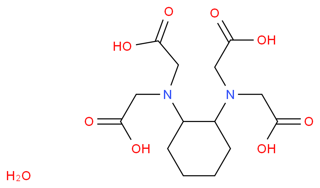 2-({2-[bis(carboxymethyl)amino]cyclohexyl}(carboxymethyl)amino)acetic acid hydrate_分子结构_CAS_13291-61-7