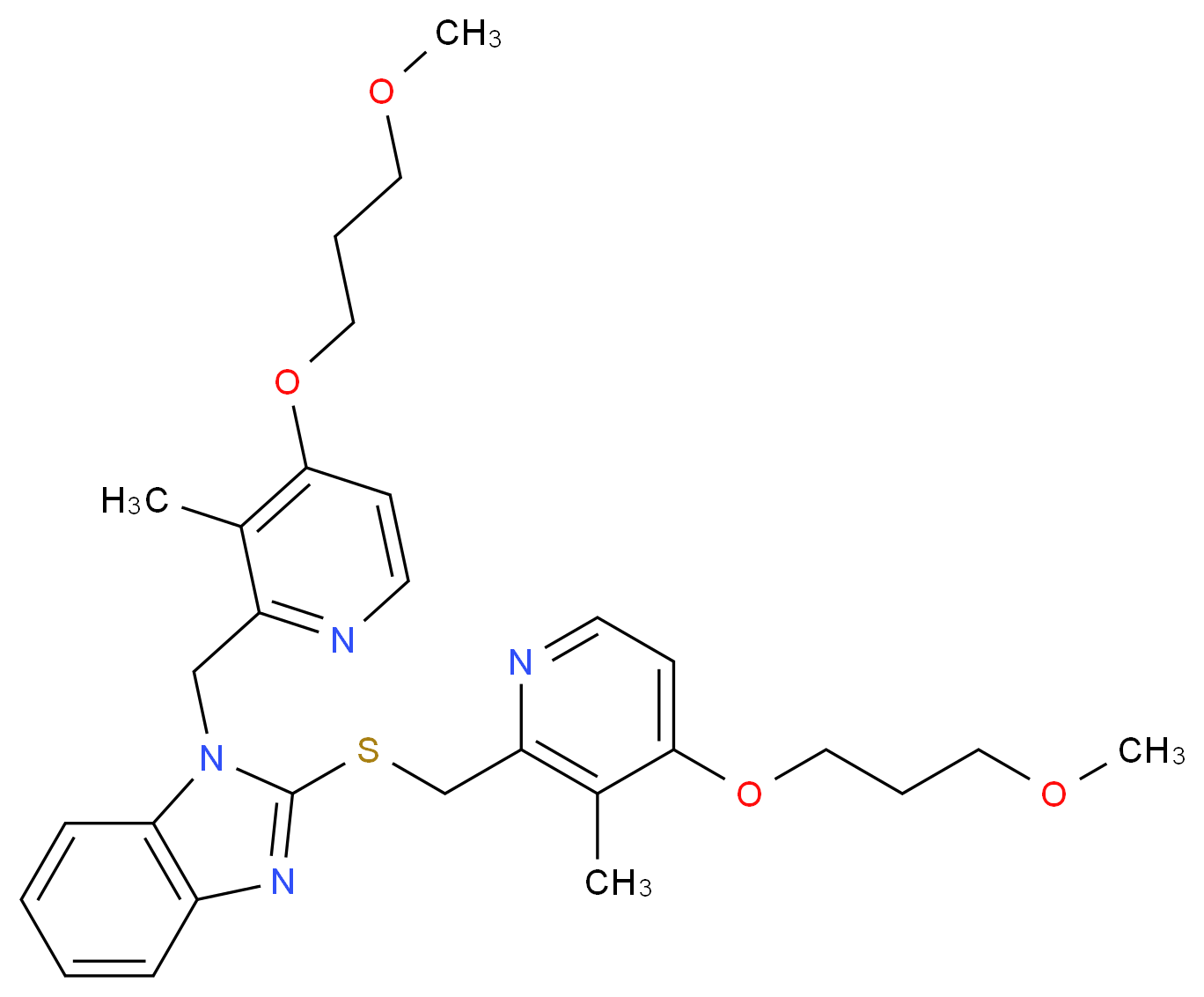 N-[[4-(3-Methoxypropoxy)-3-methyl-2-pyridinyl]methyl] Rabeprazole Sulfide_分子结构_CAS_1114543-47-3)