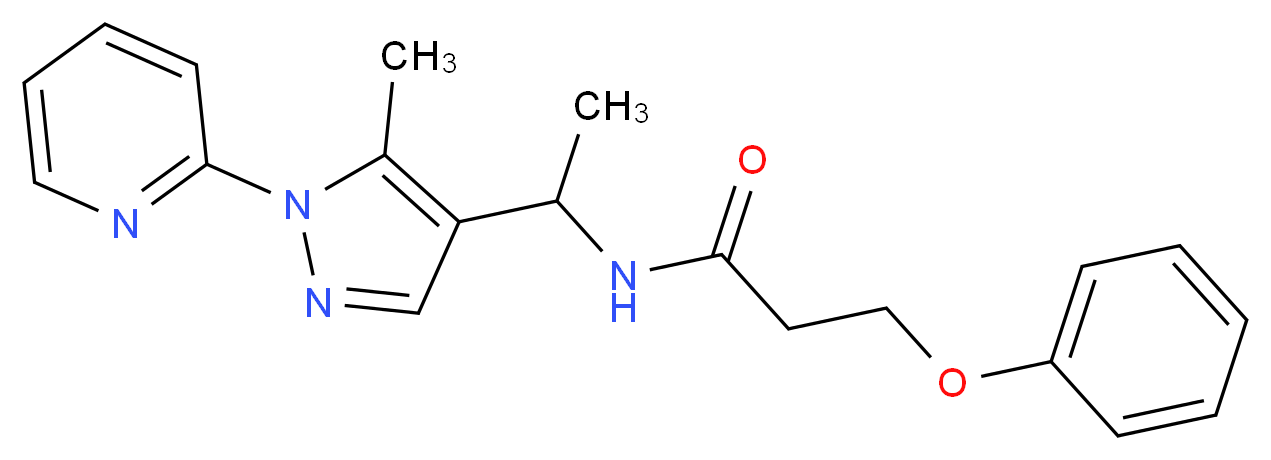 N-{1-[5-methyl-1-(2-pyridinyl)-1H-pyrazol-4-yl]ethyl}-3-phenoxypropanamide_分子结构_CAS_)