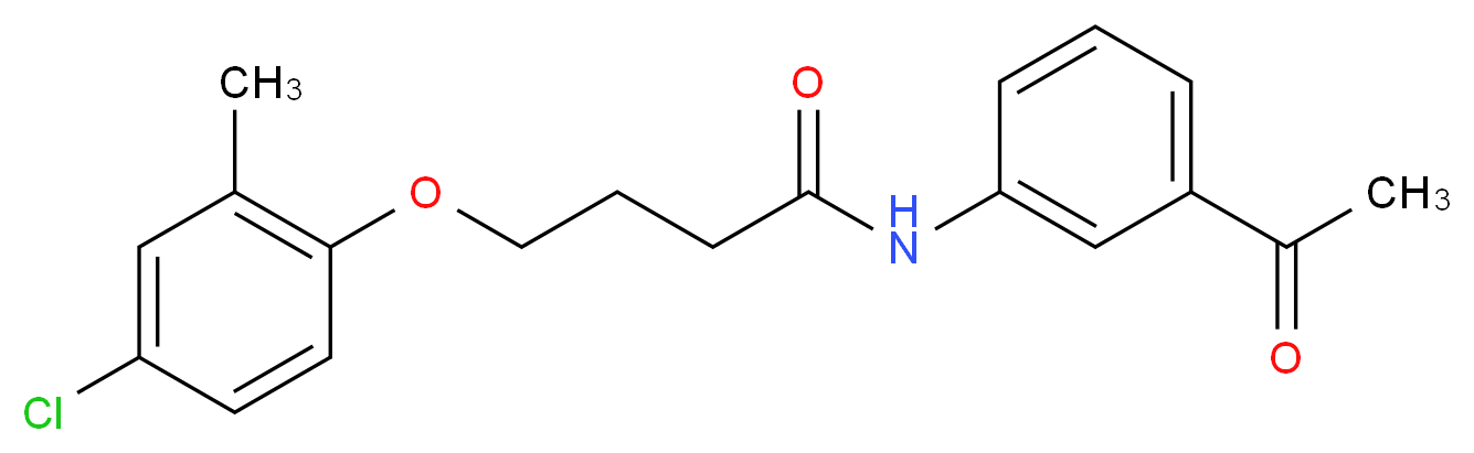 N-(3-Acetylphenyl)-4-(4-chloro-2-methylphenoxy)-butanamide_分子结构_CAS_)