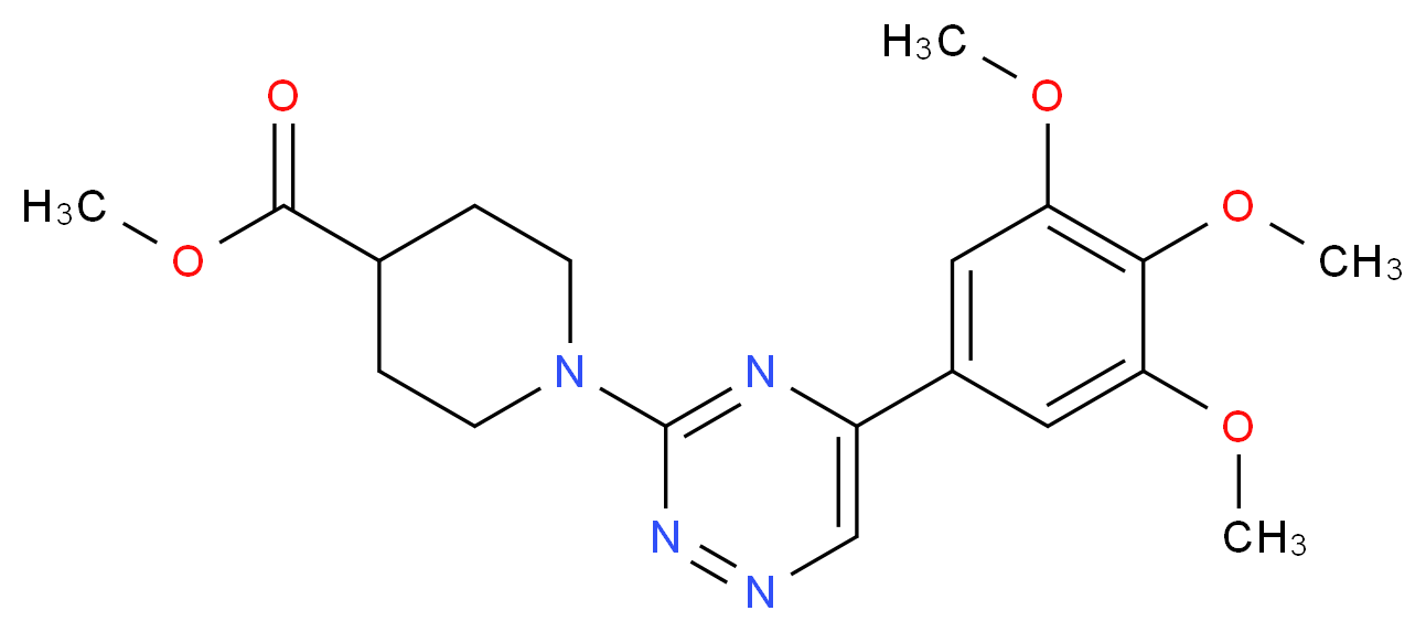 methyl 1-[5-(3,4,5-trimethoxyphenyl)-1,2,4-triazin-3-yl]-4-piperidinecarboxylate_分子结构_CAS_)