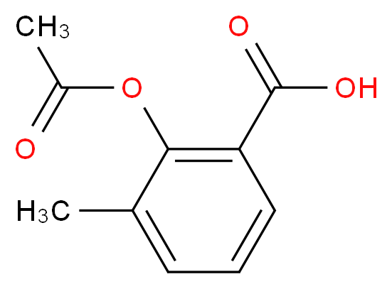 2-(acetyloxy)-3-methylbenzoic acid_分子结构_CAS_4386-39-4)