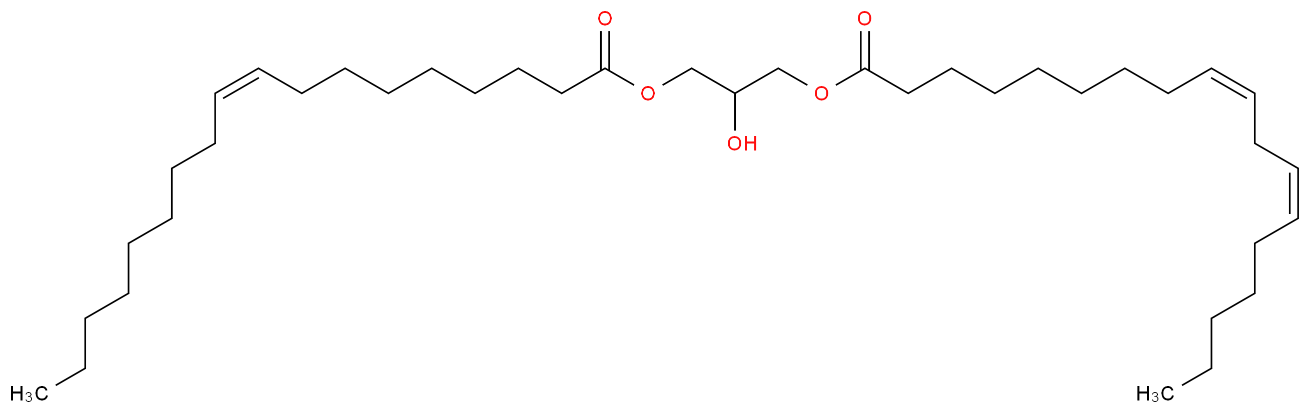 2-hydroxy-3-[(9Z)-octadec-9-enoyloxy]propyl (9Z,12Z)-octadeca-9,12-dienoate_分子结构_CAS_104346-53-4