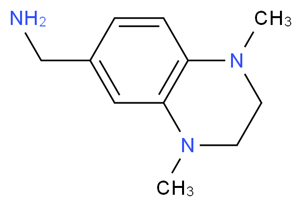 6-(Aminomethyl)-1,4-dimethyl-1,2,3,4-tetrahydroquinoxaline 90%_分子结构_CAS_850375-15-4)