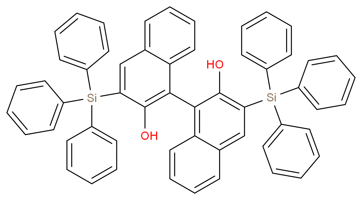 1-[2-hydroxy-3-(triphenylsilyl)naphthalen-1-yl]-3-(triphenylsilyl)naphthalen-2-ol_分子结构_CAS_111822-69-6