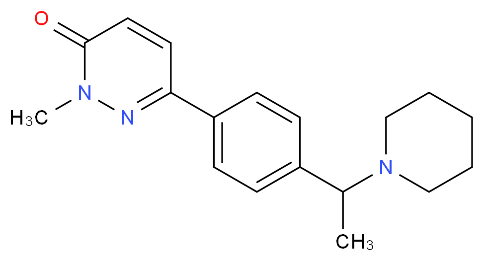 2-methyl-6-[4-(1-piperidin-1-ylethyl)phenyl]pyridazin-3(2H)-one_分子结构_CAS_)